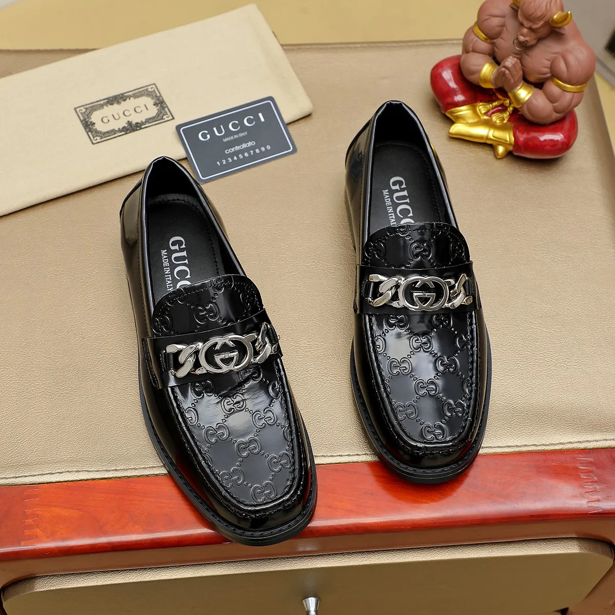 Men's men's shoes💰460💰💰Gucci official website men's business formal leather shoes updated💥Hong Kong counters synchronize new styles💥completely one-to-one replica shipment👍zero gap in counter quality 0⃣️made of imported cowhide on the outside+water-dyed🐂leather lining, color optional! Matching code 38-45